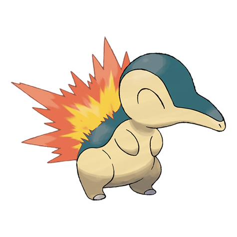 Johto region artwork with Cyndaquil