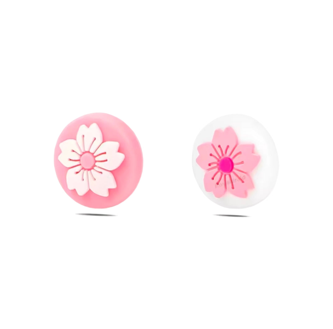 Pink and white flower thumb stick grips, photo 6